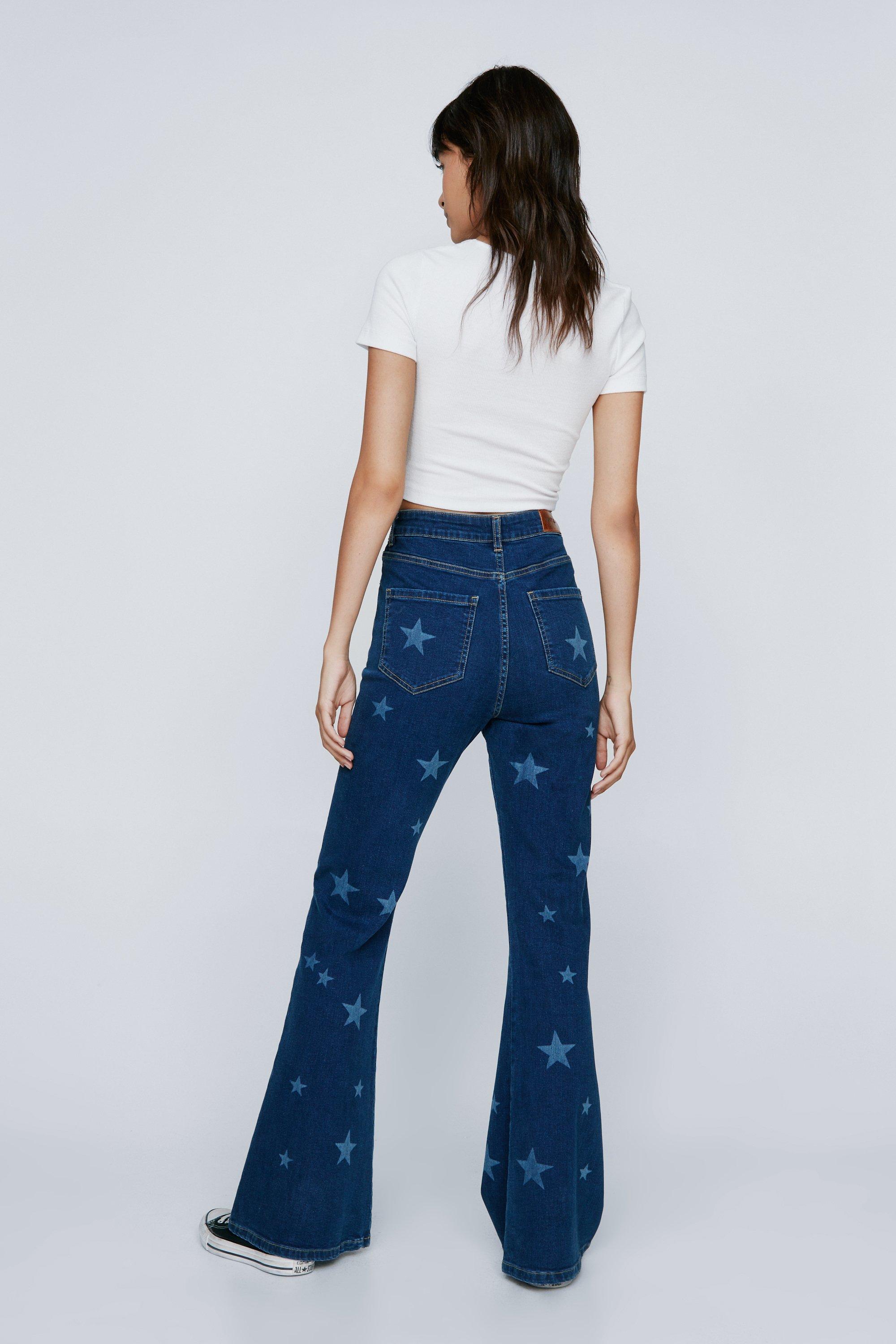 Star print hot sale denim jeans